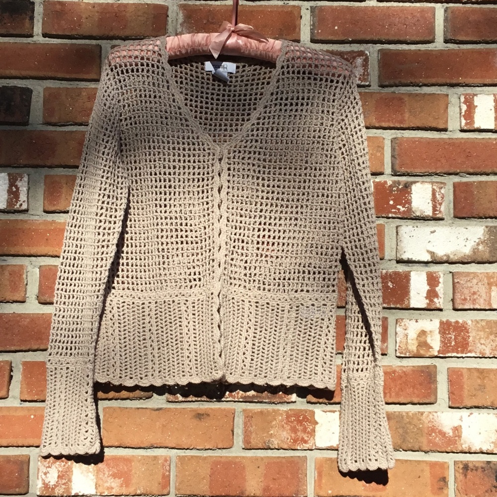 Crocheted, Long Sleeve, Sweater Top